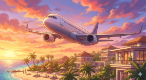 飛行機とリゾート