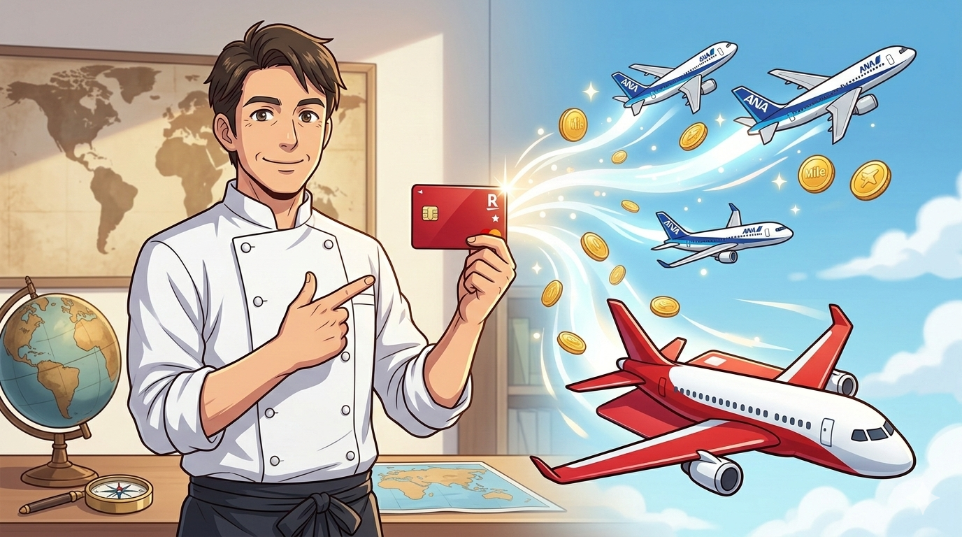 歴15年のオーナーシェフ「ダスティ」が教える、楽天カードをマイル専用機に変える裏技